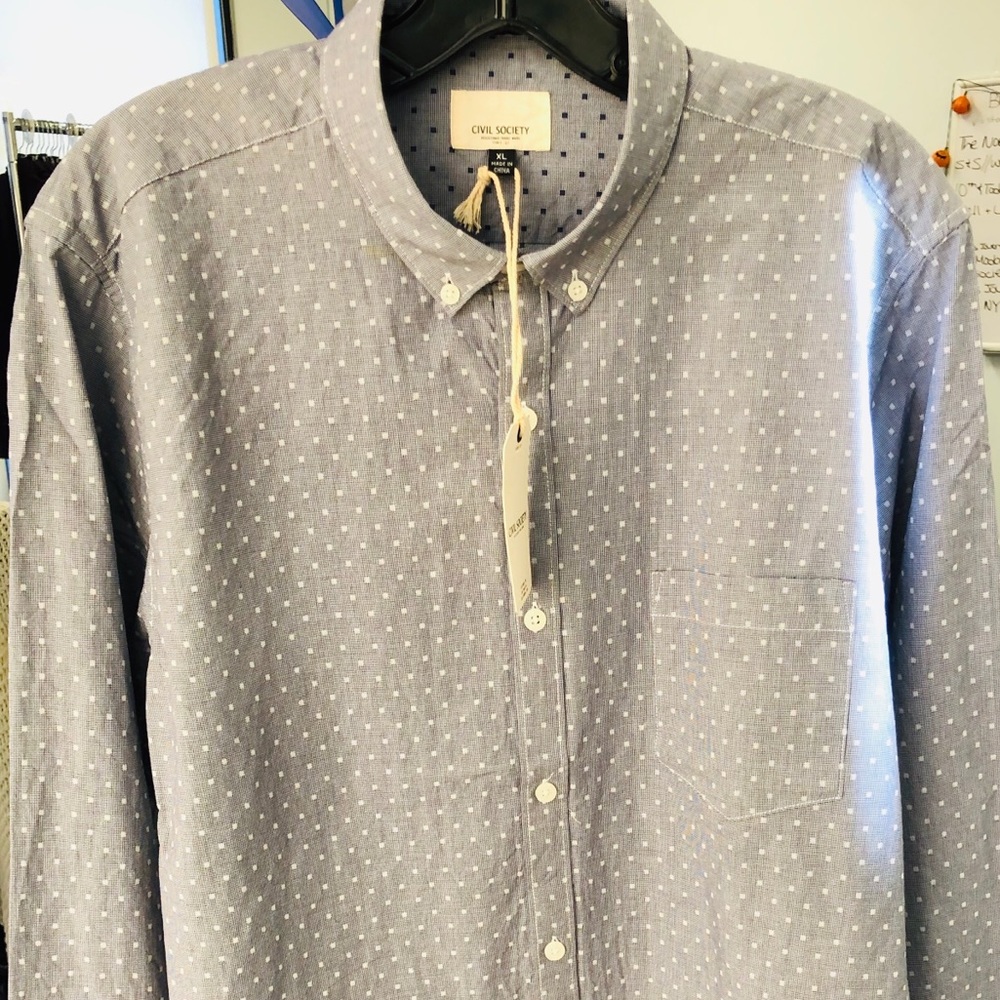 Civil Society Polka Dot Button Up